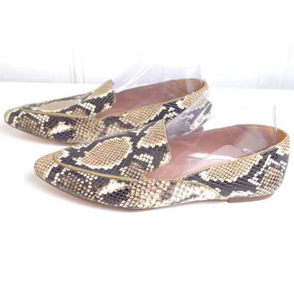Madewell Frances Skimmer Slip On Loafer Snakeskin Leather US Size 7.5 - Picture 4 of 7